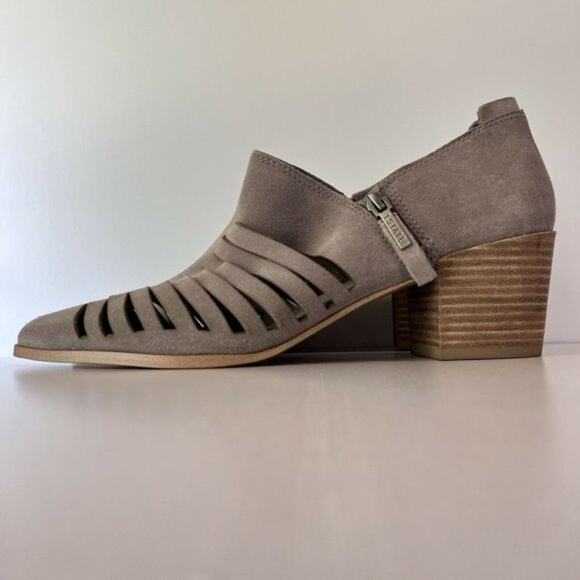 1.STATE Arnet Bootie Ankle Suede Leather Perforated Boot Grey Women's Size 12M - Picture 3 of 9